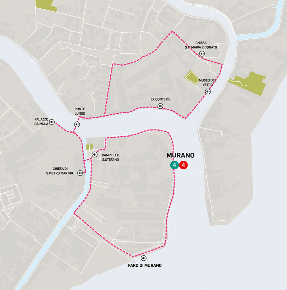 Carte de la visite à pied de Murano